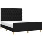 vidaXL Estructura de cama con cabecero de tela negro 140x200 cm vidaXL Estructura de cama con cabecero de tela negro 140x200 cm