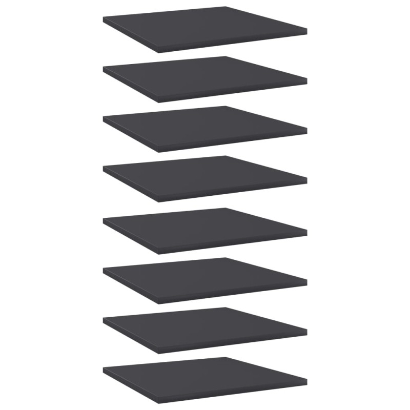 vidaXL Estante estantería 8 uds madera contrachapada gris 40x40x1,5 cm