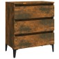 vidaXL Aparador madera contrachapada color roble ahumado 60x35x69 cm vidaXL Aparador madera contrachapada color roble ahumado 60x35x69 cm