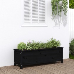 vidaXL Arriate elevado de jardín madera de pino negro 119,5x40x39 cm