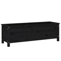 vidaXL Arriate elevado de jardín madera de pino negro 119,5x40x39 cm
