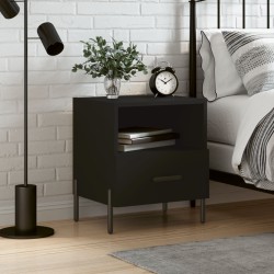 vidaXL Mesita de noche madera de ingeniería negro 40x35x47,5 cm