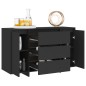 vidaXL Aparador con 3 cajones madera contrachapada negro 120x41x75 cm vidaXL Aparador con 3 cajones madera contrachapada negro 120x41x75 cm