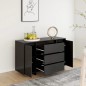 vidaXL Aparador con 3 cajones madera contrachapada negro 120x41x75 cm vidaXL Aparador con 3 cajones madera contrachapada negro 120x41x75 cm