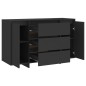 vidaXL Aparador con 3 cajones madera contrachapada negro 120x41x75 cm vidaXL Aparador con 3 cajones madera contrachapada negro 120x41x75 cm