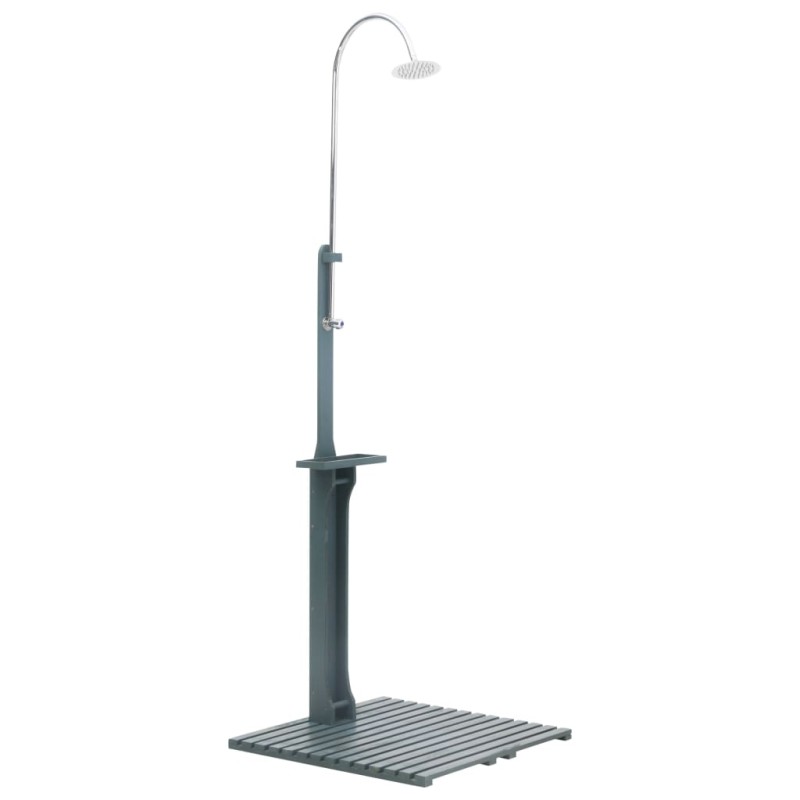 vidaXL Ducha de jardín de madera gris antracita vidaXL Ducha de jardín de madera gris antracita