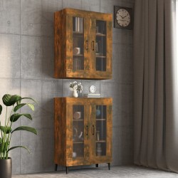 vidaXL Armario colgante de pared roble ahumado 69,5x34x90 cm
