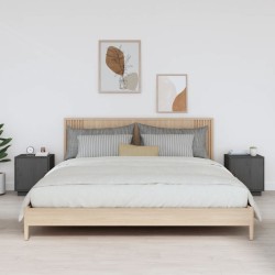 vidaXL Mesitas de noche 2 uds madera maciza pino gris 40x34x45 cm