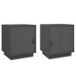 vidaXL Mesitas de noche 2 uds madera maciza pino gris 40x34x45 cm vidaXL Mesitas de noche 2 uds madera maciza pino gris 40x34x45 cm