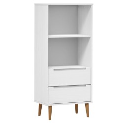 vidaXL Librería MOLDE madera maciza de pino blanco 60x35x133,5 cm