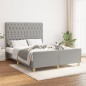 vidaXL Estructura de cama con cabecero de tela gris claro 140x200 cm