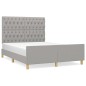 vidaXL Estructura de cama con cabecero de tela gris claro 140x200 cm