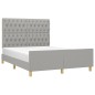 vidaXL Estructura de cama con cabecero de tela gris claro 140x200 cm