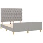 vidaXL Estructura de cama con cabecero de tela gris claro 140x200 cm
