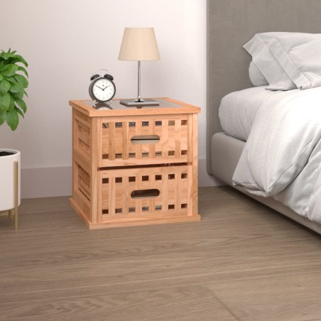 vidaXL Mesita de noche madera maciza de nogal 34x34x34 cm