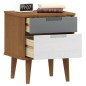 vidaXL Mesita de noche MOLDE madera maciza de pino marrón 40x35x48 cm vidaXL Mesita de noche MOLDE madera maciza de pino marrón 40x35x48 cm