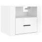 vidaXL Mesita de noche de pared blanco brillante 50x36x40 cm vidaXL Mesita de noche de pared blanco brillante 50x36x40 cm