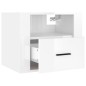 vidaXL Mesita de noche de pared blanco brillante 50x36x40 cm vidaXL Mesita de noche de pared blanco brillante 50x36x40 cm
