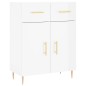 vidaXL Aparador de madera contrachapada blanco brillante 69,5x34x90 cm vidaXL Aparador de madera contrachapada blanco brillante 69,5x34x90 cm