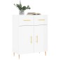 vidaXL Aparador de madera contrachapada blanco brillante 69,5x34x90 cm vidaXL Aparador de madera contrachapada blanco brillante 69,5x34x90 cm