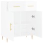 vidaXL Aparador de madera contrachapada blanco brillante 69,5x34x90 cm vidaXL Aparador de madera contrachapada blanco brillante 69,5x34x90 cm