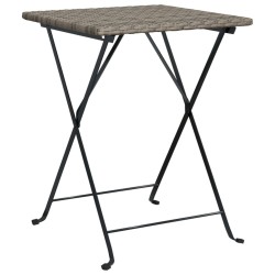 vidaXL Mesa de cafetería plegable ratán sintético gris 55x54x71 cm