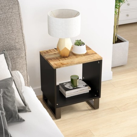 vidaXL Mesa de centro madera maciza mango y contrachapada 40x31x46 cm