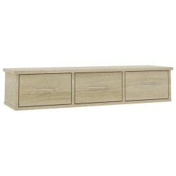 vidaXL Estante de cajones para pared contrachapada roble 88x26x18,5cm