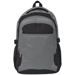 vidaXL Mochila de colegio 40 L negra y gris