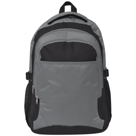 vidaXL Mochila de colegio 40 L negra y gris