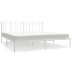 vidaXL Estructura de cama con cabecero metal blanca 200x200 cm