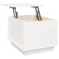 vidaXL Mesa de centro de madera maciza de pino blanco 40x50x35 cm
