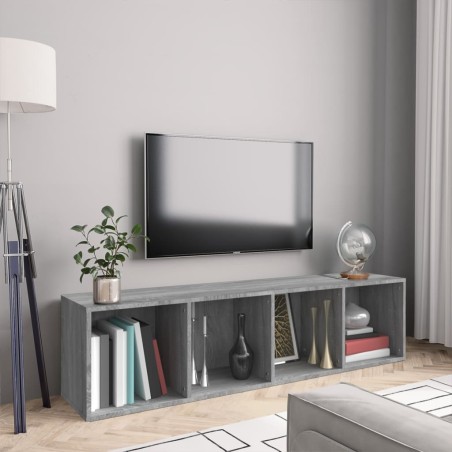vidaXL Estantería/mueble de TV madera gris Sonoma 143x30x36 cm