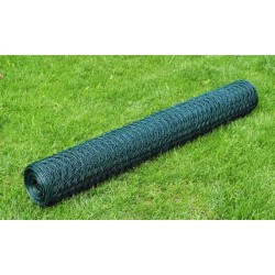 vidaXL Alambrada galvanizada con revestimiento de PVC verde 25x0,5 m
