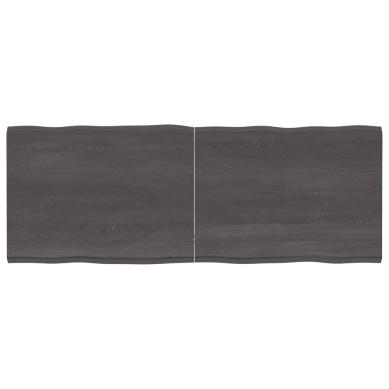 vidaXL Tablero mesa madera tratada borde vivo marrón 160x60x(2-4) cm