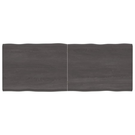 vidaXL Tablero mesa madera tratada borde vivo marrón 160x60x(2-4) cm