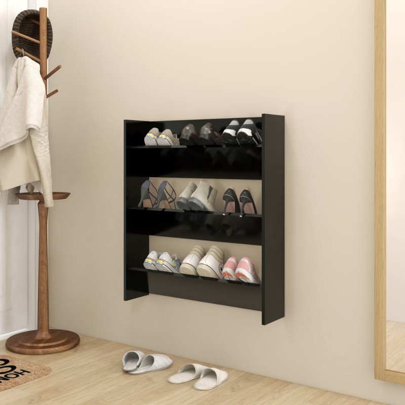 vidaXL Zapatero de pared madera contrachapada negro 80x18x90 cm vidaXL Zapatero de pared madera contrachapada negro 80x18x90 cm