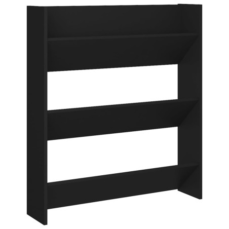 vidaXL Zapatero de pared madera contrachapada negro 80x18x90 cm