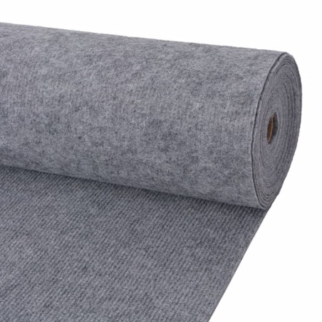 vidaXL Alfombra para eventos estriada gris 1,2x20 m