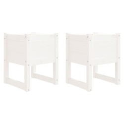 vidaXL Jardinera 2 unidades madera maciza de pino blanco 40x40x52,5 cm