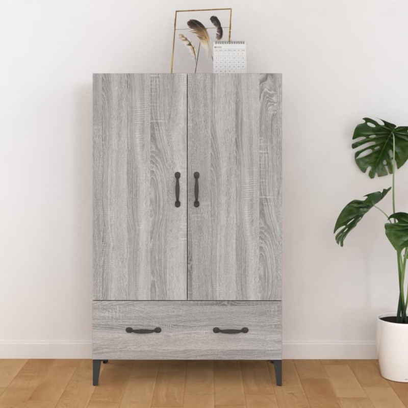 vidaXL Aparador alto de madera contrachapada gris Sonoma 70x31x115 cm vidaXL Aparador alto de madera contrachapada gris Sonoma 70x31x115 cm