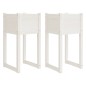 vidaXL Jardinera 2 unidades madera maciza de pino blanco 40x40x81 cm vidaXL Jardinera 2 unidades madera maciza de pino blanco 40x40x81 cm