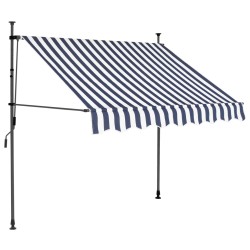vidaXL Toldo manual retráctil con LED azul y blanco 150 cm