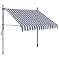 vidaXL Toldo manual retráctil con LED azul y blanco 150 cm vidaXL Toldo manual retráctil con LED azul y blanco 150 cm