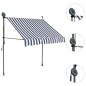 vidaXL Toldo manual retráctil con LED azul y blanco 150 cm vidaXL Toldo manual retráctil con LED azul y blanco 150 cm