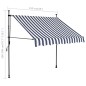 vidaXL Toldo manual retráctil con LED azul y blanco 150 cm vidaXL Toldo manual retráctil con LED azul y blanco 150 cm