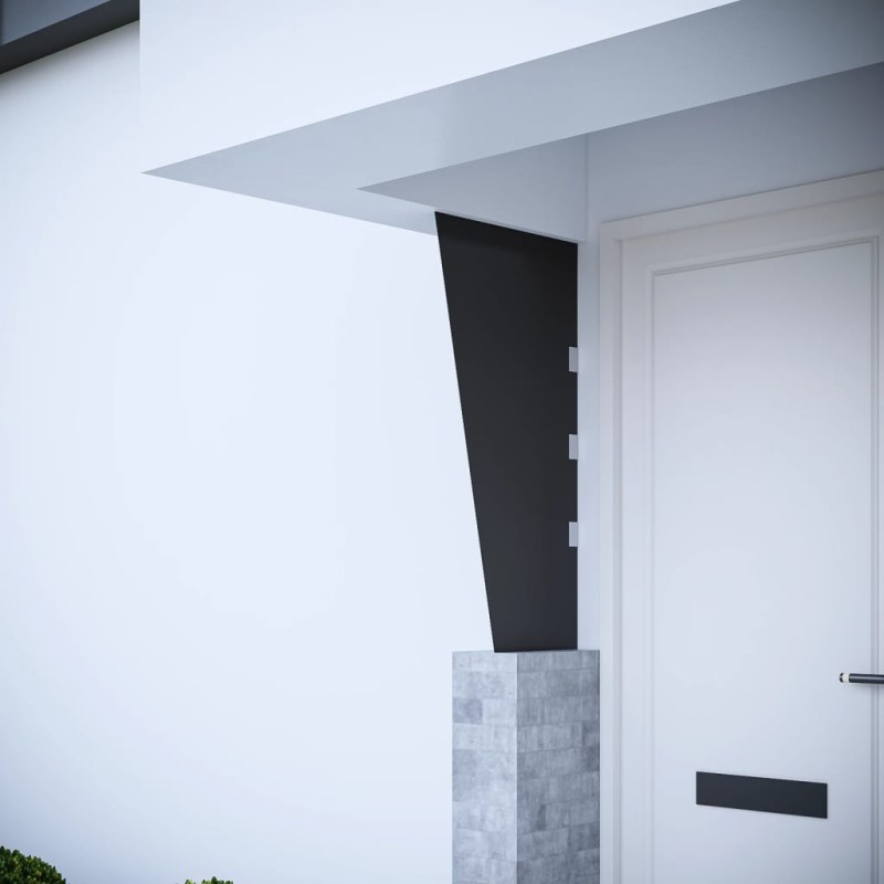 vidaXL Panel lateral dosel de puerta vidrio templado negro 50x100 cm vidaXL Panel lateral dosel de puerta vidrio templado negro 50x100 cm