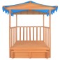 vidaXL Casa de juegos para niños con arenero madera abeto azul UV50 vidaXL Casa de juegos para niños con arenero madera abeto azul UV50