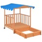 vidaXL Casa de juegos para niños con arenero madera abeto azul UV50 vidaXL Casa de juegos para niños con arenero madera abeto azul UV50