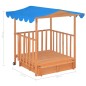 vidaXL Casa de juegos para niños con arenero madera abeto azul UV50 vidaXL Casa de juegos para niños con arenero madera abeto azul UV50